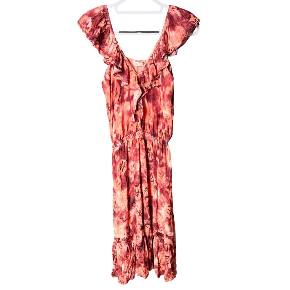 Ramy Brook Floral Ruffle Midi Dress Size L